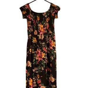 Band Of Gypsies Black Floral Dress Size Small